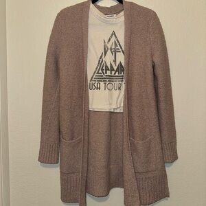 Dusty rose long cardigan